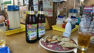 ビールと餃子